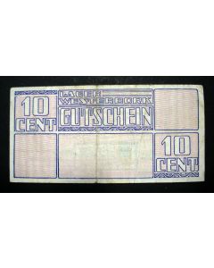 Kampgeld Westerbork, biljet van 10 cent, 1944