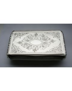 Gegraveerde zilveren tabaksdoos, Schoonhoven 1861