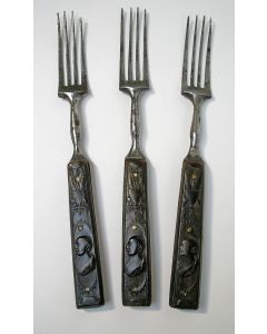Drie vorken met hoornen heften, Lodewijk XVI-periode, 18e eeuw