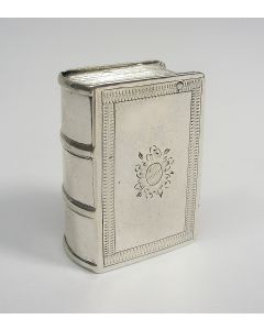 Zilveren doosje in de vorm van een boekje, Jan van Eck, Schoonhoven 1793