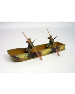 Elastolin speelgoed Wehrmachtsoldaten in landingsboot, ca. 1935