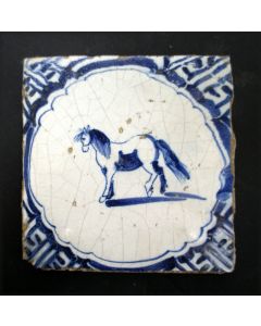 Diertegel, paard, 17e eeuw