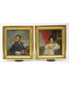 Lodewijk Vintcent, portretten van een Marineofficier en zijn echtgenote, 1832