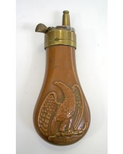 Koperen kruithoorn. Colt Patent, 19e eeuw