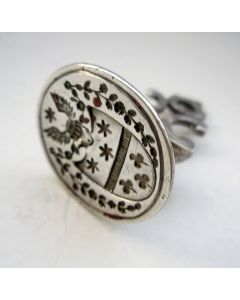 Zilveren signet met familiewapen, Nicolaas van Nuys, Den Haag 1798