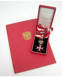 Het Grote Zilveren Ereteken voor Verdienste voor de Republiek Oostenrijk, met oorkonde