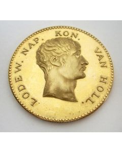 Herslag in goud van een rijksdaalder van Lodewijk Napoleon, 1808