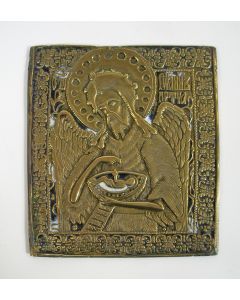 Bronzen icoon, Sint Johannes de Doper, ca. 1800
