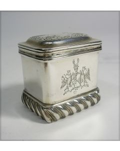 Zilveren tafelsnuifdoosje met wapengravure Stassart, 1846