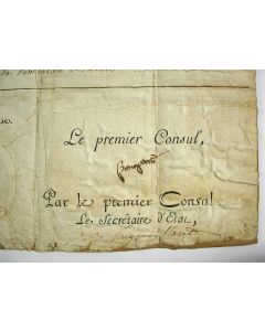 Document, ondertekend door Napoleon Bonaparte, 1801