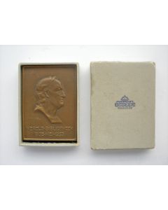 Plaquettepenning, 50 jaar Wereldbibliotheek 1955 (Vondel)