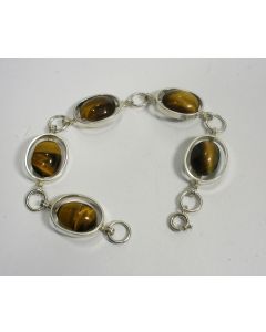 Zilveren armband met tijgeroog