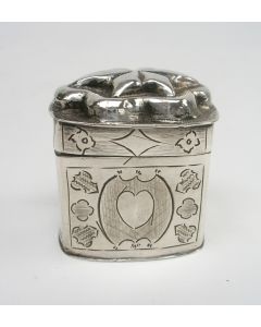 Zilveren lodereindoosje, Willem Lobensteijn, Schoonhoven, 1862