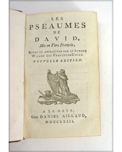 'Les pseaumes de David, mis en vers François' [...], Den Haag 1763