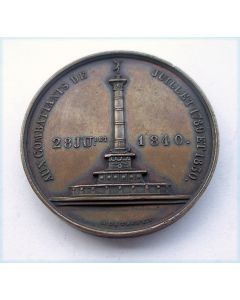 [Frankrijk] Penning ter herdenking van de oprichting van de zuil op de Place de la Bastille in Parijs, 1840