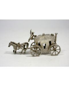 Miniatuur zilveren koets, 19e eeuw
