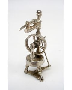 Zilveren miniatuur spinnewiel