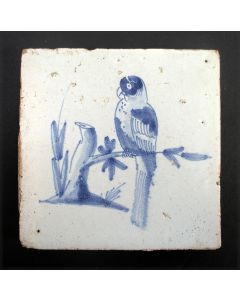 Vogeltegel met papegaai, 18e eeuw