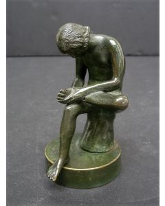 Classicistisch bronzen beeldje van de Spinario, Grand Tour souvenir, 19e eeuw
