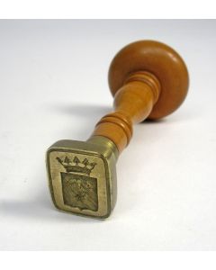 Lakstempel met familiewapen, 19e eeuw