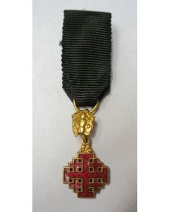 [Vaticaan] Ridder in de Orde van het Heilig Graf van Jerusalem, miniatuur draagmedaille. 