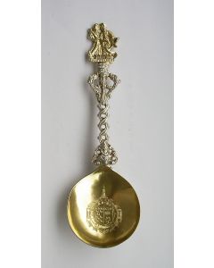 Friese zilveren gelegenheidslepel door Douwe Hendriks De Boer, Sneek, 18e eeuw