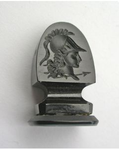 Gegraveerd agaat lakstempel met familiewapen, 19e eeuw