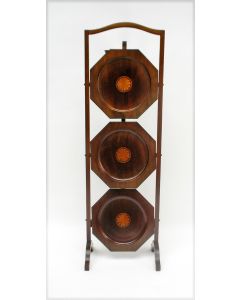 Mahoniehouten cake-stand met inlegwerk, ca. 1900