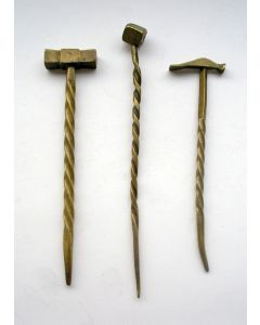 3 koperen pijpenwroeters, 19e eeuw