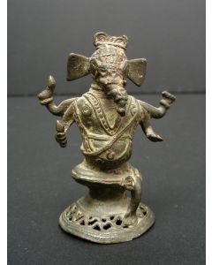 Bronzen beeldje, Olifantsgod Ganesh, India, 18e/19e eeuw