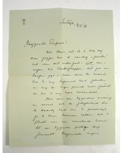 Handgeschreven brief van Prins Bernhard aan de medicus Prof. F. Jordan, 1956