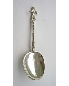 Friese zilveren gelegenheidslepel, Fonger Domna, Staveren,  midden 18e eeuw