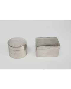 Stel miniatuur zilveren koektrommels, 19e eeuw