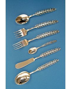 Zesdelige zilveren 'veren-set', ontwerp Gustav Beran, vóór 1960