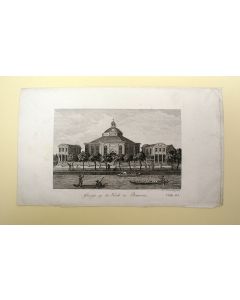 'Gezigt op de Kerk te Batavia', gravure door D. Veelwaard, 1827