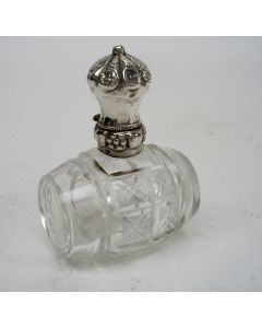 Parfumfles met zilveren, dop, 19e eeuw 