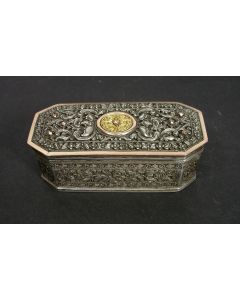 Zilveren met gouden tabaksdoos / sirihdoos, Sumatra, ca. 1800