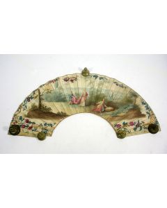  Waaierblad, beschilderd met Bijbelse voorstelling, 18e eeuw