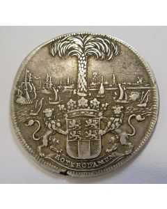 Zilveren vroedschapspenning, Kroning van Stadhouder Willem III, Rotterdam 1689