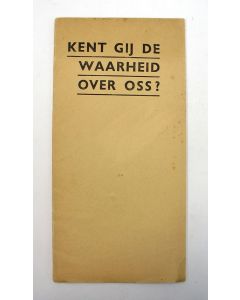 'Kent gij de waarheid over Oss?', brochure door Anton Mussert [1939]