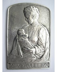 Zilveren plaquette 'De vervulling' door Pier Pander, 1909