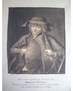 Portret van Gerrit Teljer, sepiatekening, ca. 1800