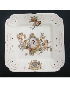 Herdenkingsschoteltje, Inhuldiging van Koningin Wilhelmina, 1898 