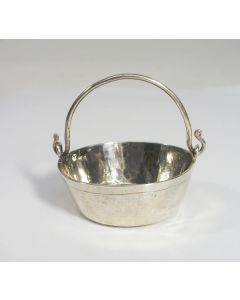 Zilveren miniatuur, kookpot, Abraham Effemans, Amsterdam ca. 1720