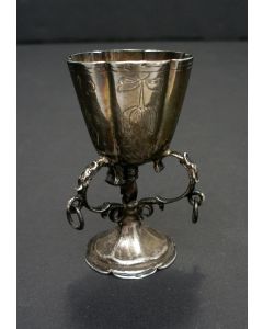 Zilveren miniatuur bokaal, mogelijk Delft, 17e eeuw