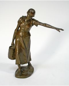 Hans Müller, 'De waterdraagster', bronzen sculptuur