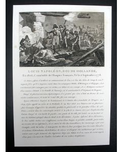 Gravure, Koning Lodewijk Napoleon bezoekt Leiden na de Buskruitramp van 1807