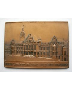 Plaquettepenning, ingebruikneming Nieuw Universiteitsgebouw Groningen, 1909