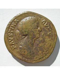 Keizerin Faustina, bronzen sestertius, 161-176 n. Chr