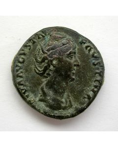 Keizerin Faustina, bronzen as, ca. 142 A.D.